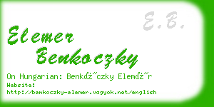 elemer benkoczky business card